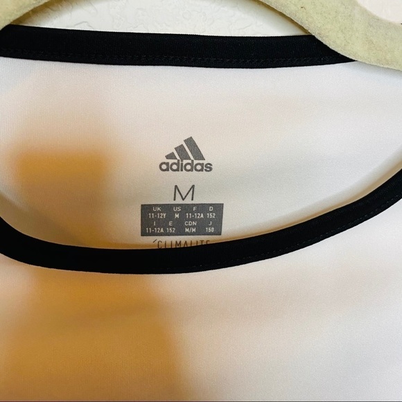 Adidas Climalite Boys White and Black shirt Sz:M - Picture 3 of 7